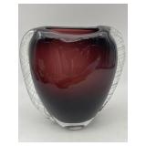 AMETHYST & CLEAR ART-GLASS PILLOW VASE ONE