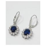 Sterling Silver Blue Stone Earrings
