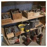 Contents of Shelves: Hardware, Jacks, & Wire