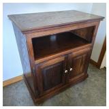 Rolling Oak Console Cabinet