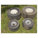 Set of Riding Mower Wheels & Tires