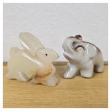Rabbit & Elephant Miniature Figurines