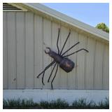 Large Folk Art Metal Black Widow Spider