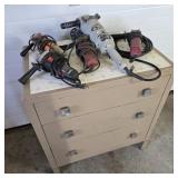Metal Chest of Angle Grinders & Accessories