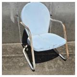 Retro Blue Metal Rocking Chair