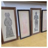 Vintage English Brass Rubbing Art