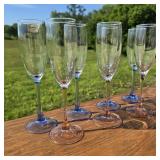Set of Blue & Pink Luminarc Stemware
