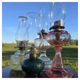 Lot of Vintage Oil Lamps