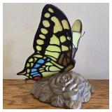 Stained Glass Butterfly Accent Lamp