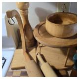 Lot of Wood Kitchenware w/ Knives