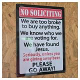 No Soliciting Sign