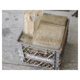 Crate of Old Glass Block