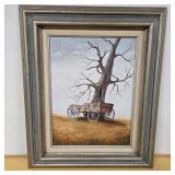 Brenda Brooks Signed Wagon Painting on Canvas