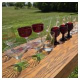 Vintage Christmas Pallette Stem / Glassware