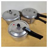 Vintage Mirro & Presto Pressure Cooker Trio