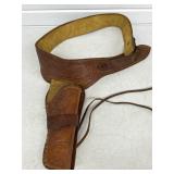 Tooled Leather Western Gun Belt & Holster