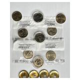 U.S. GOLD TONED 1 DOLLAR COINS, PRESIDENTIAL,