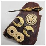 Bone / Celluloid Jewelry w/ Nutpick