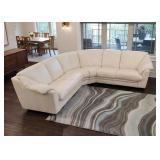 Cream Leather Sectional Sofa Excellent Condition