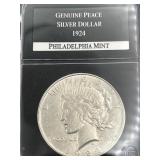 1924 SILVER PEACE DOLLAR COIN PHILADELPHIA MINT