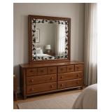 Modern 6 Drawer Dresser with Mirror