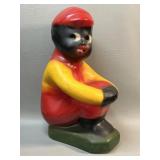 Black Americana Ceramic Boy Statue Fishing