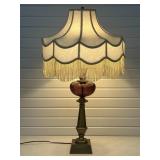 Vintage Table Lamp Amethyst Art Glass w/ Bubbles