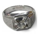 Sterling Silver Ring w Clear Stone