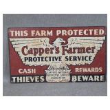 Cappers Farmer Protective Service Metal Sign