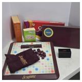 TABLE TOP SWIRLING SCRABBLE, 2 OTHER SCRABBLE