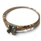 Vtg 14k Gold Ring No Stone White & Yellow Gold