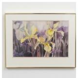 Signed  Judy Schneider Iris Watercolor Painting