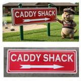 Vtg Metal Caddy Shack Sign Lead Photo for Attn
