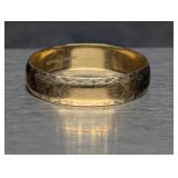 14K Yellow Gold ArtCarved Wedding Band