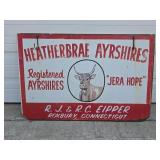 Dbl Sided Heatherbrae Ayrshires Metal Sign
