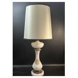 Vintage Opal Glass Italian Lamp Gold Roses Marble