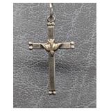 Sterling Silver Holy Spirit Dove Cross Pendant w/
