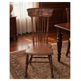 Antique Victorian Carved Hardwood Side Chair with
