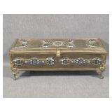 Antique Brass Glove Box w/ Champleve Enameling+