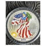 2000 COLORIZED AMERICAN SILVER EAGLE DOLLAR COIN