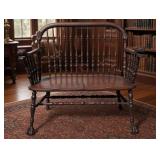 Antique Carved Quarter-sawn Oak Spindle-Back