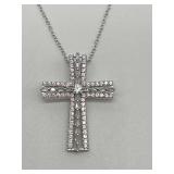 BELLA LUCE RHODIUM OVER STERLING SILVER CROSS