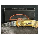 EAGLE THEMED LOCK BLADE KNIFE