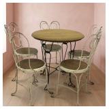 Antique Ice Cream Parlor Chairs & Table Set 6 pcs