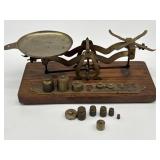 Antique Apothecary Scales w/ Various Weights