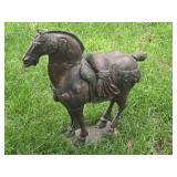 Carved Wood Chinese Tang Styled War Horse