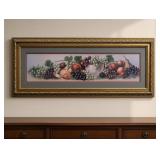 Vintage Framed Print "Assorted Fruit" Under Glass