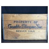 VINTAGE WOOD SHIPPING CRATE GAMBLE SKOGMO INC.