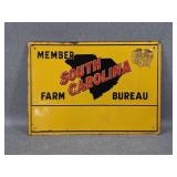 Vtg South Carolina Farm Bureau Member Metal Sign