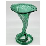 VINTAGE ART GLASS JACK-IN-THE-PULPIT VASE